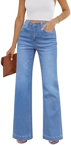 Vervet - High Rise Medium Wash Frayed Hem Wide Leg Jeans (32